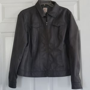 Moto jacket vegan leather gray fully lined